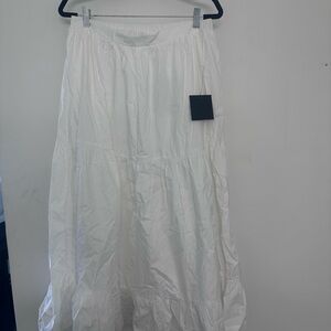 Lulu's Daytime Perfection White Cotton Tiered Midi Skirt